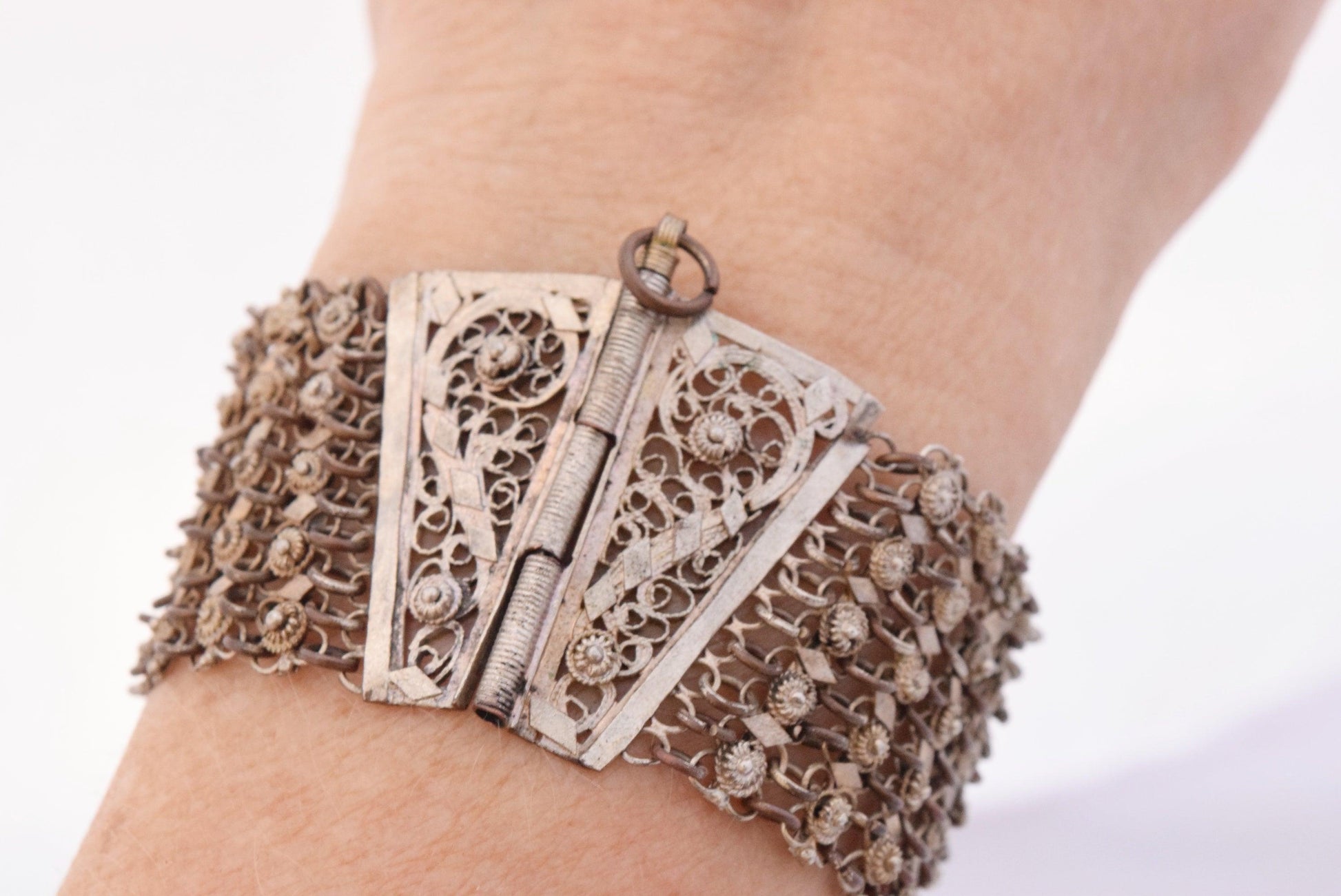 Antique Ottoman Filigree Link Bracelet - Anteeka