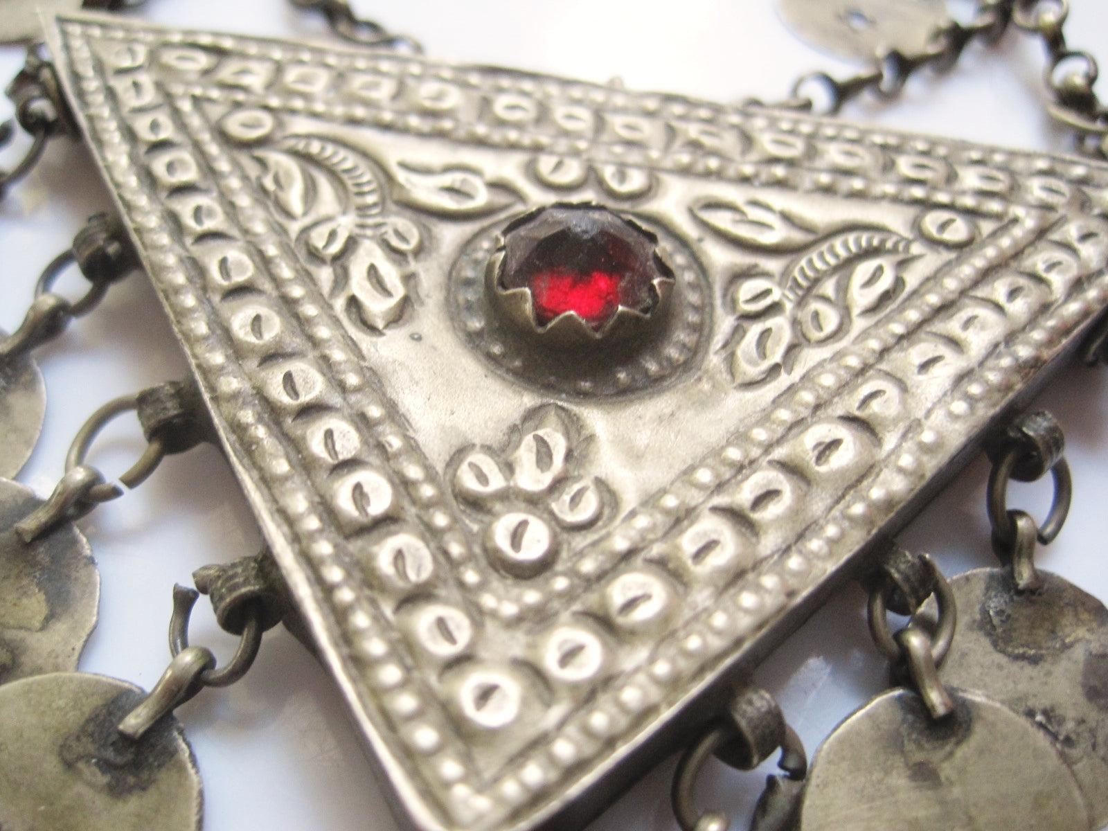 Triangular Amulet Antique Ottoman Silver Muskalik Amulet Necklace – Anteeka