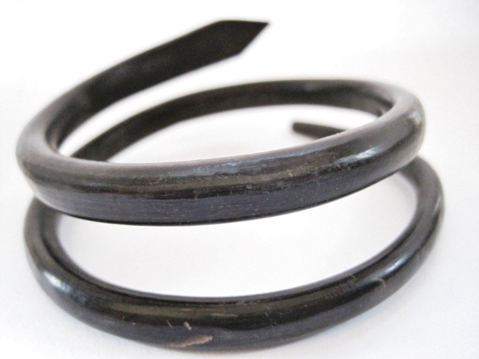 Antique Victorian Double Coil Horn Snake Bracelet - Anteeka