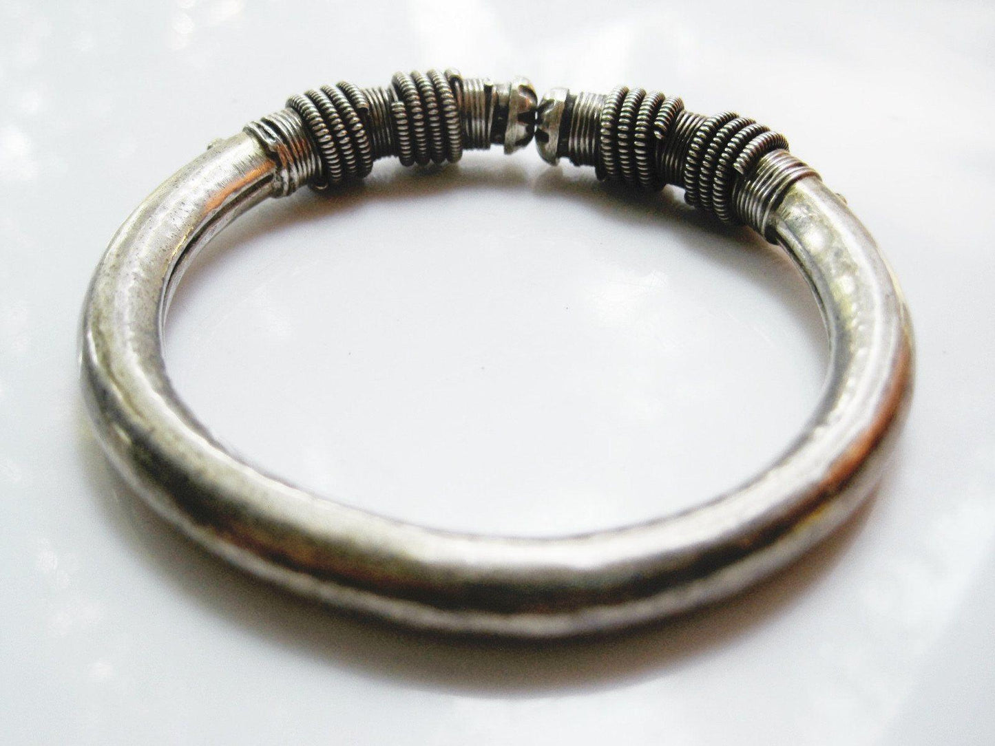 Indian Silver Bangles, Rajasthani Jewelry, Vintage Tribal Bracelet - Anteeka