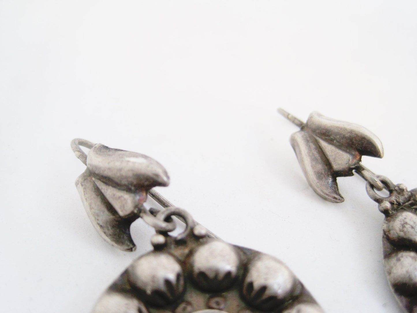 Indian Silver Dangle Earrings - Anteeka