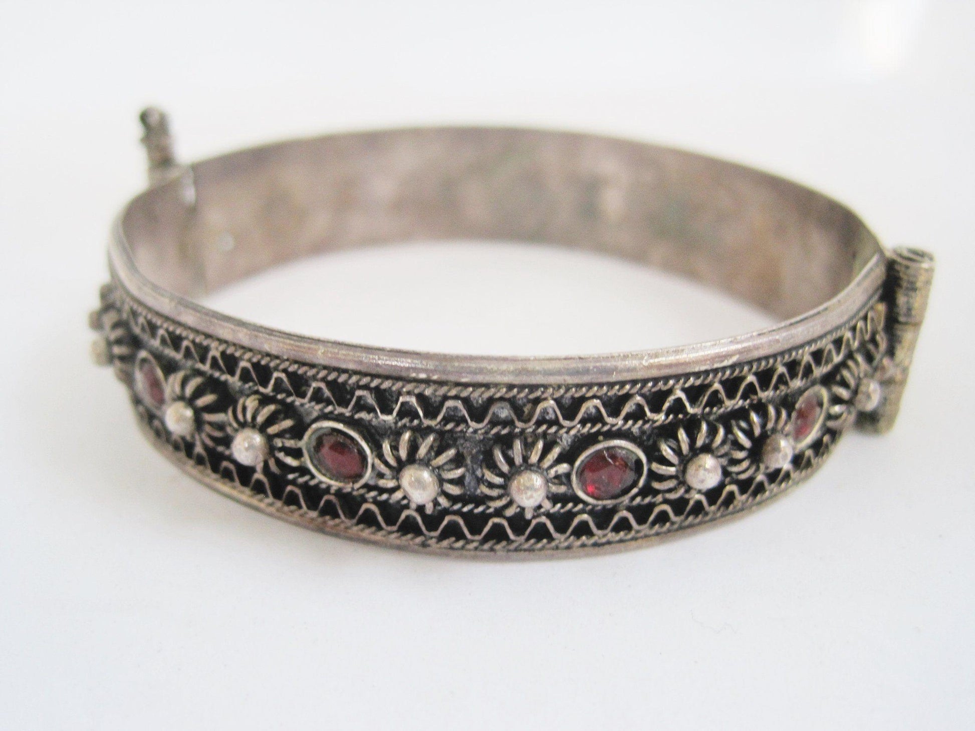 silver and garnet bracelet