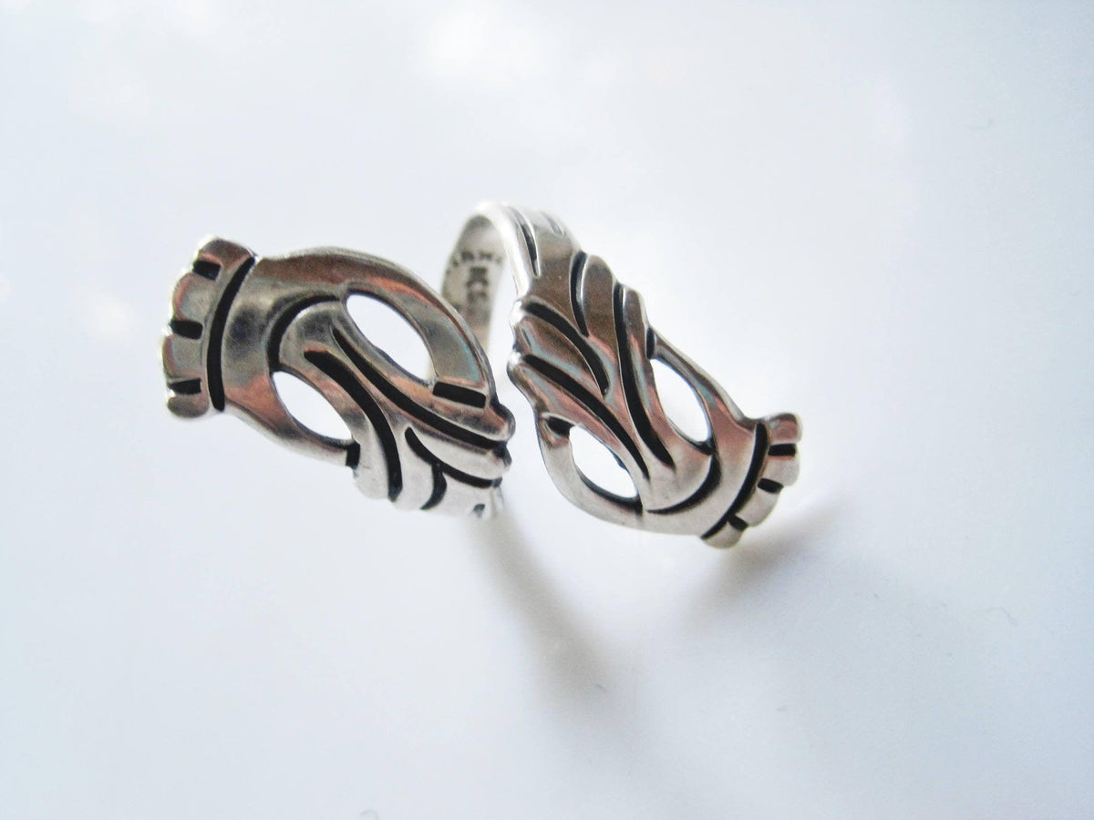 Mid Century Sterling Mexican Ring from Taxco with Eagle 3 Mark 