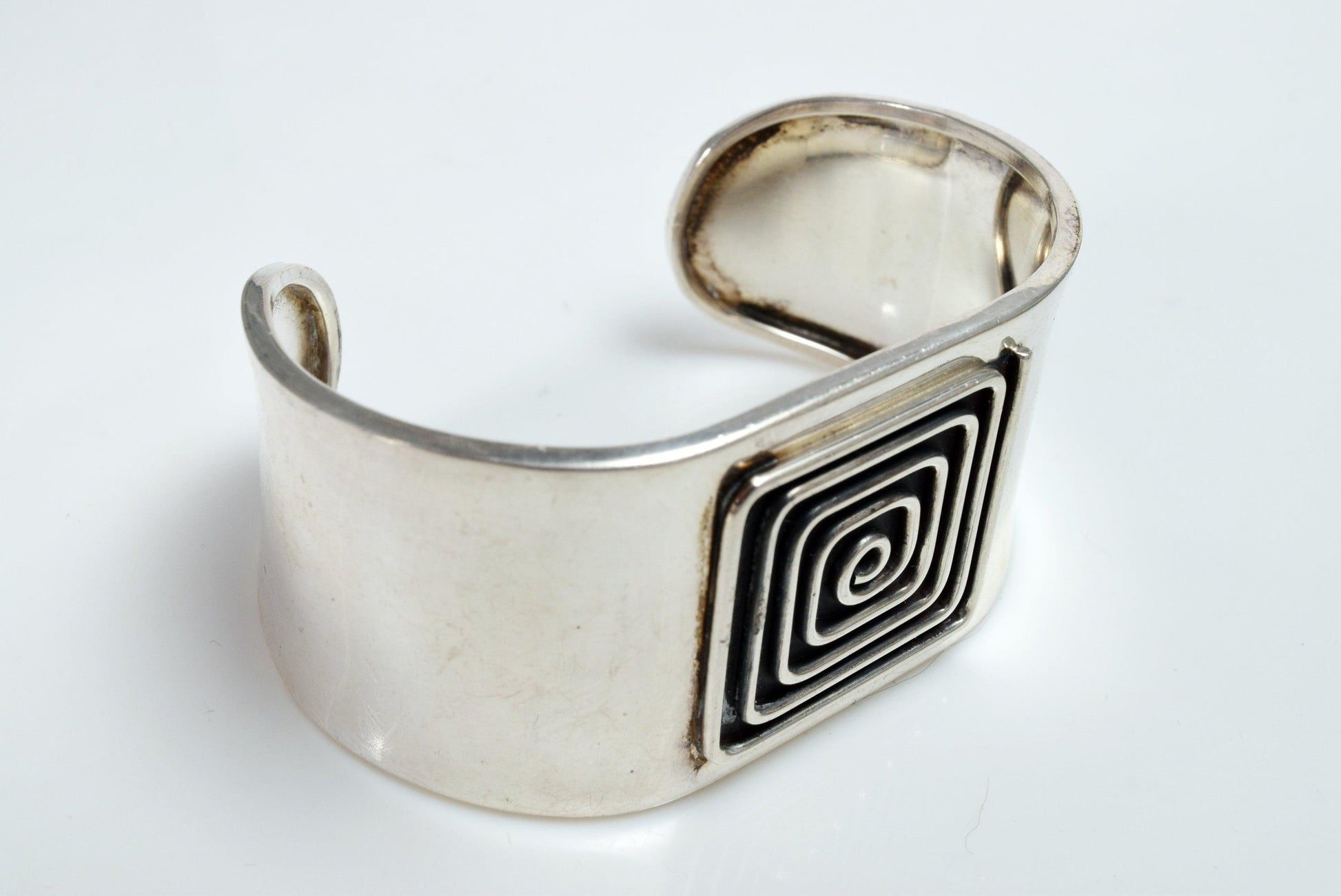 wide sterling bracelet