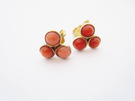 coral studs earrings