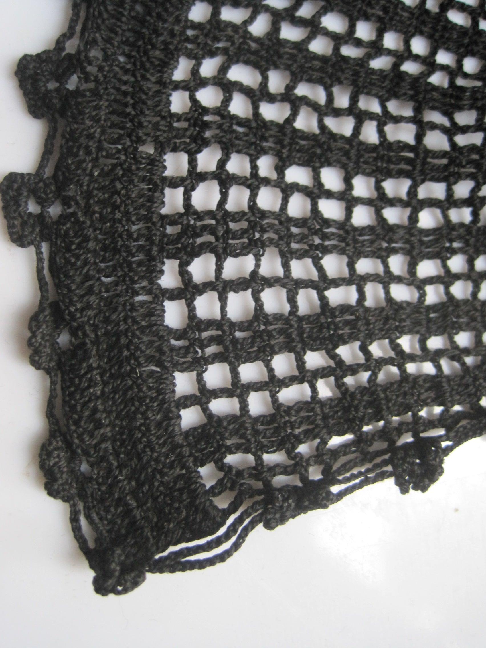 Rare Antique Silver Arousa Al Burqa with Complete Black Crochet Veil from Egypt - Anteeka