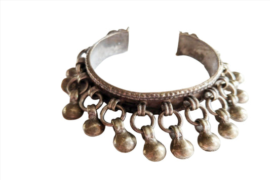 Vintage Egyptian Silver Zar Bracelet with Semi Spheres