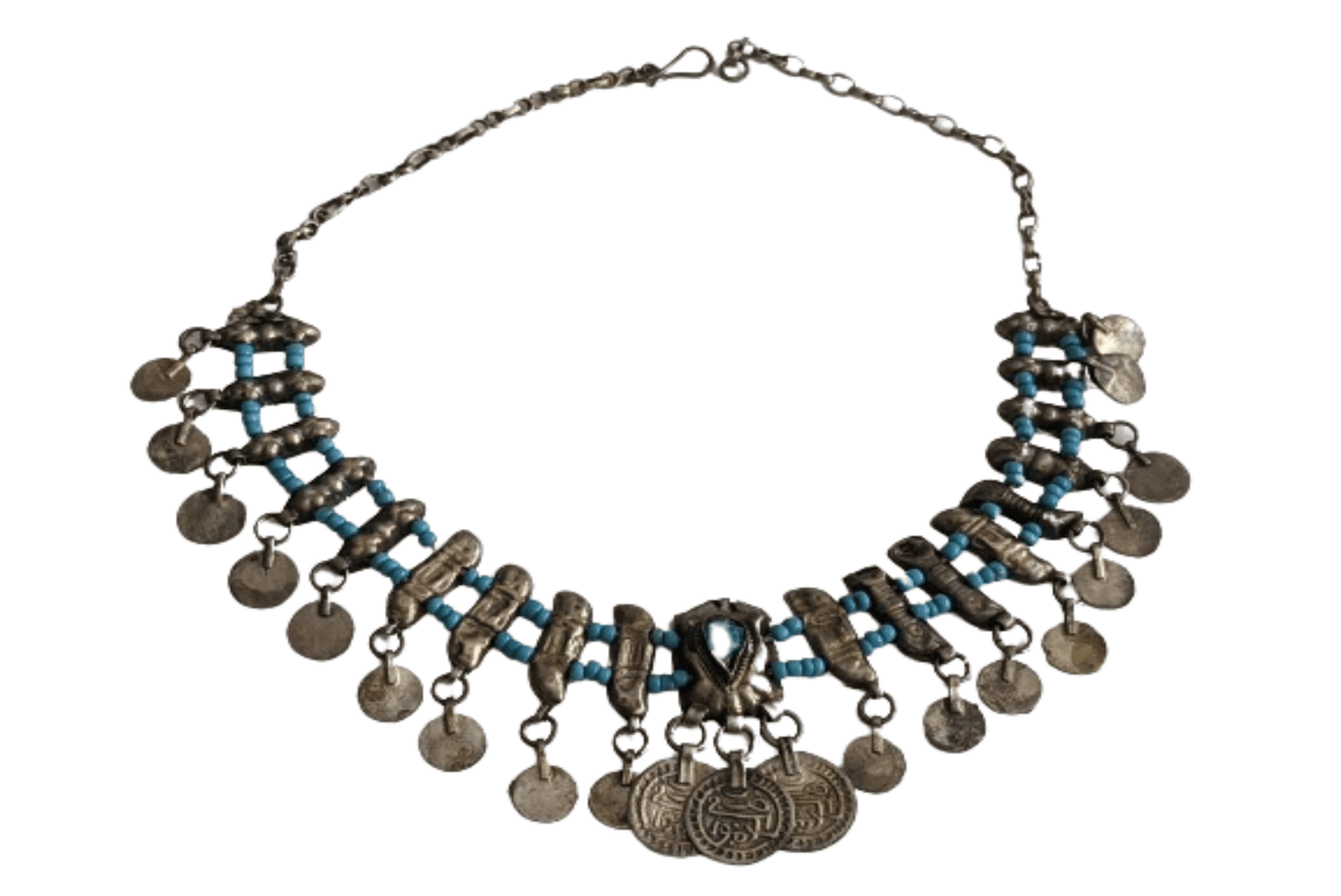 Ottoman Choker Necklace Kirdan with Blue Beads