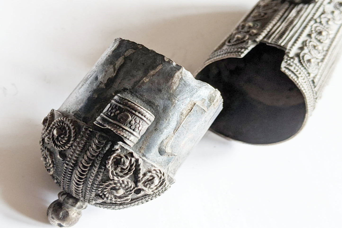 Vintage Yemeni Bedouin Huge Silver Amulet Holder Pendant