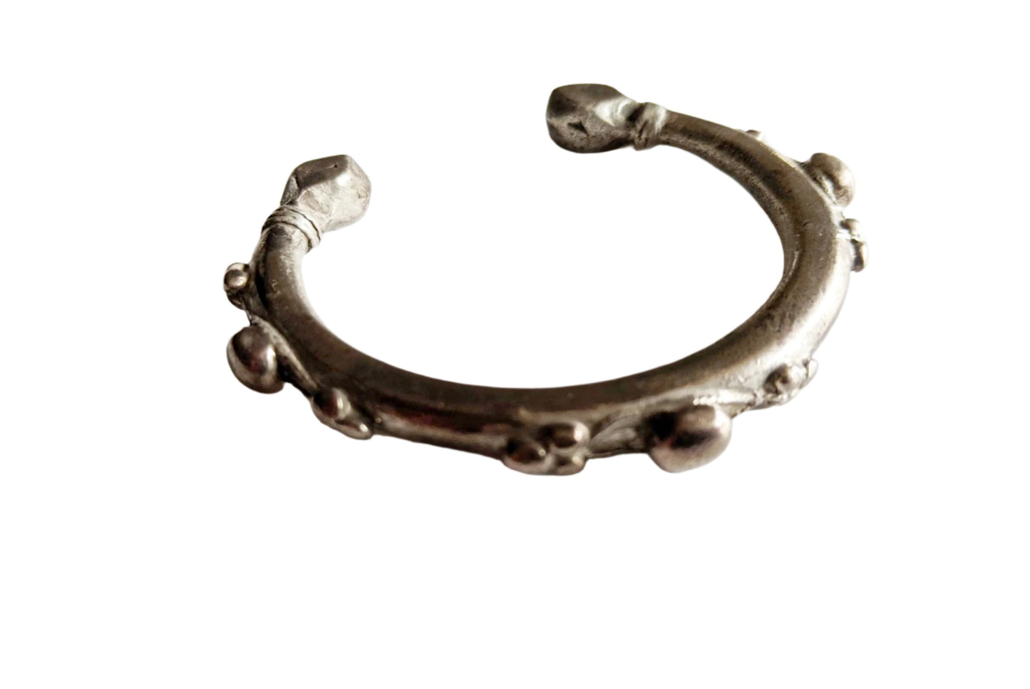 Single Tier Silver Currency Nubian Bracelet