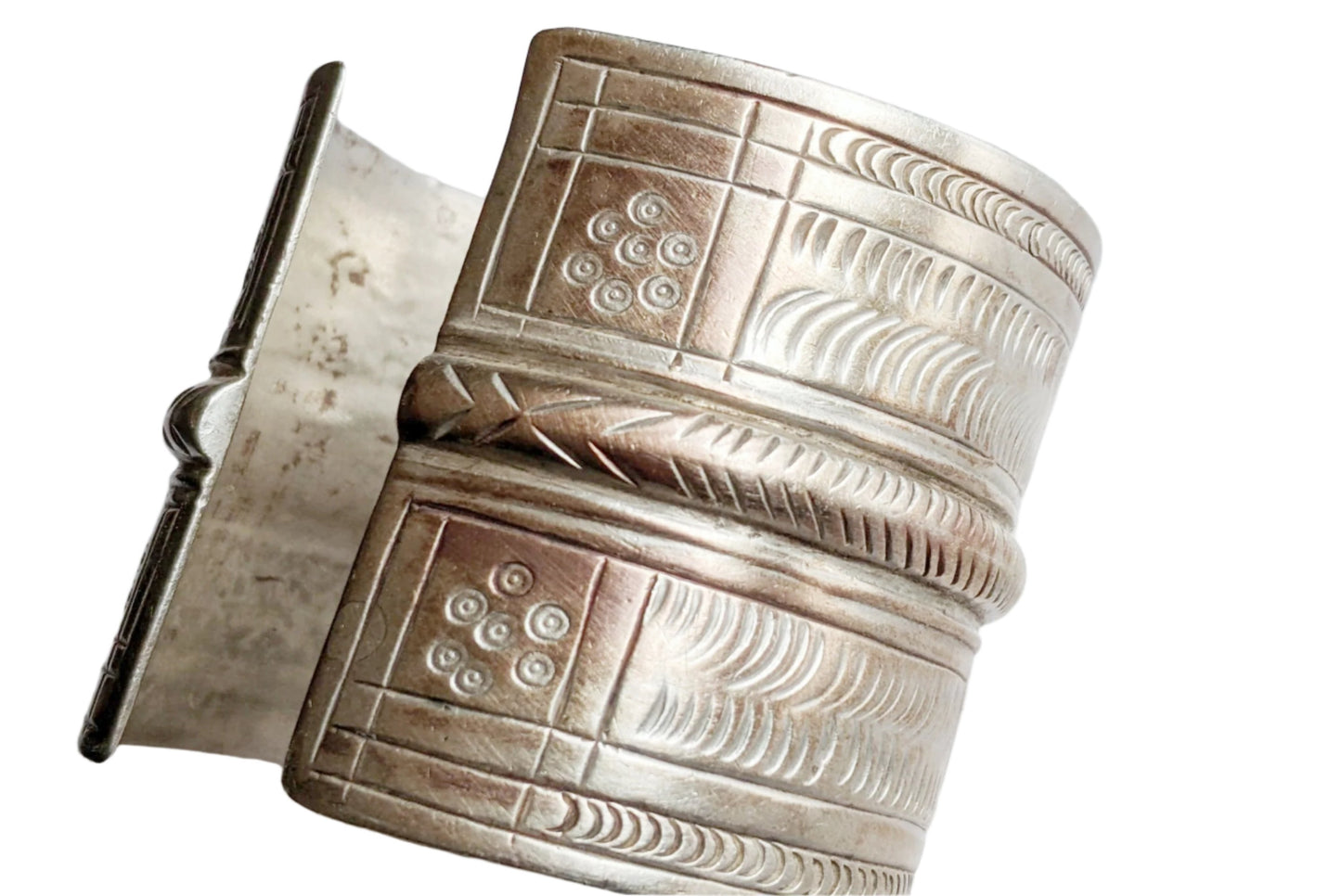 Vintage 800 Silver Amazigh Cuff Bracelet Made in Egypt