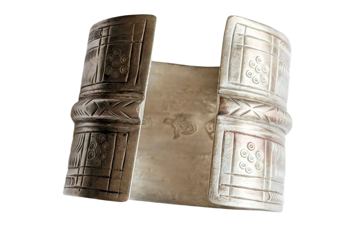 Vintage 800 Silver Amazigh Cuff Bracelet Made in Egypt