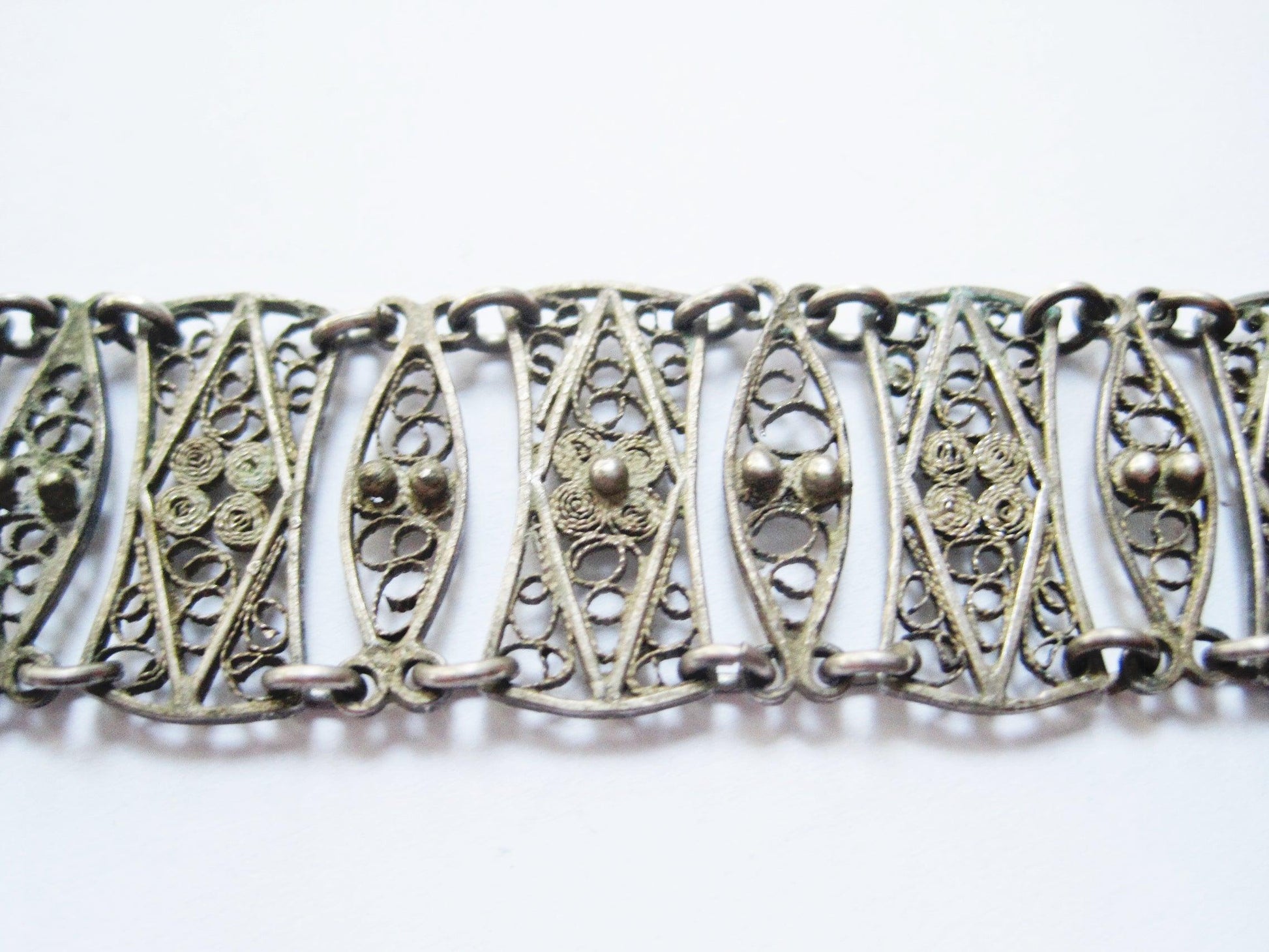 Silver Filigree Bracelet Made in Jerusalem - Anteeka