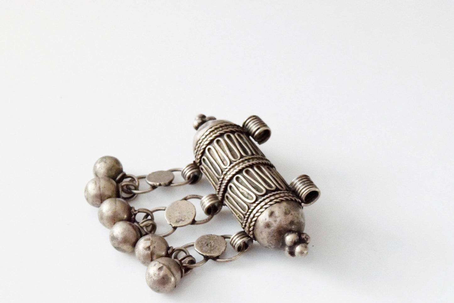Small Silver Bedouin Cylinder Pendant - Anteeka
