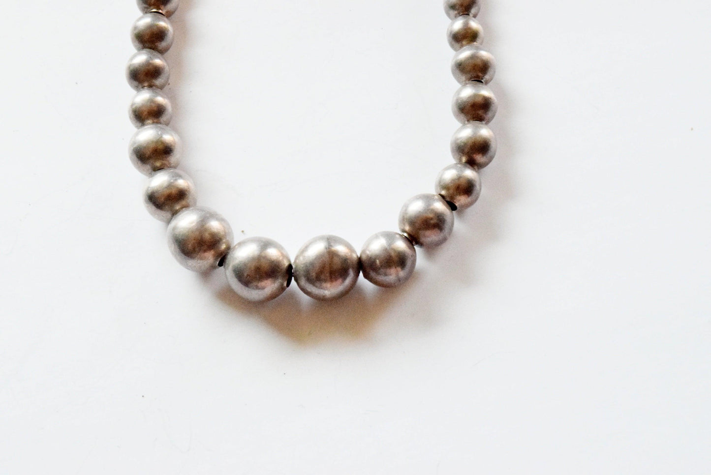 Small Vintage Silver Ball Necklace - Anteeka