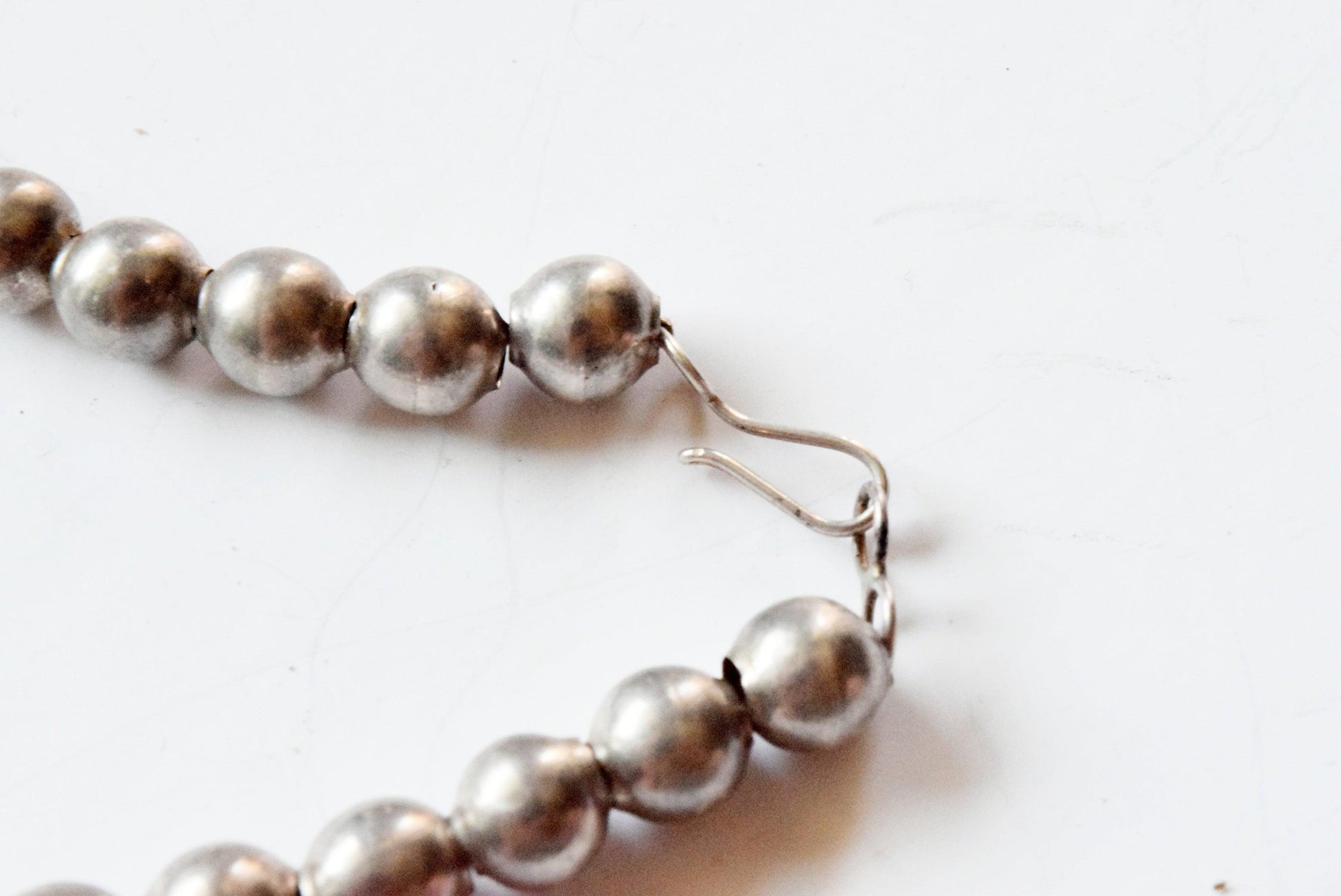 Small Vintage Silver Ball Necklace - Anteeka