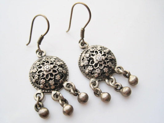 Silver dangle earrings