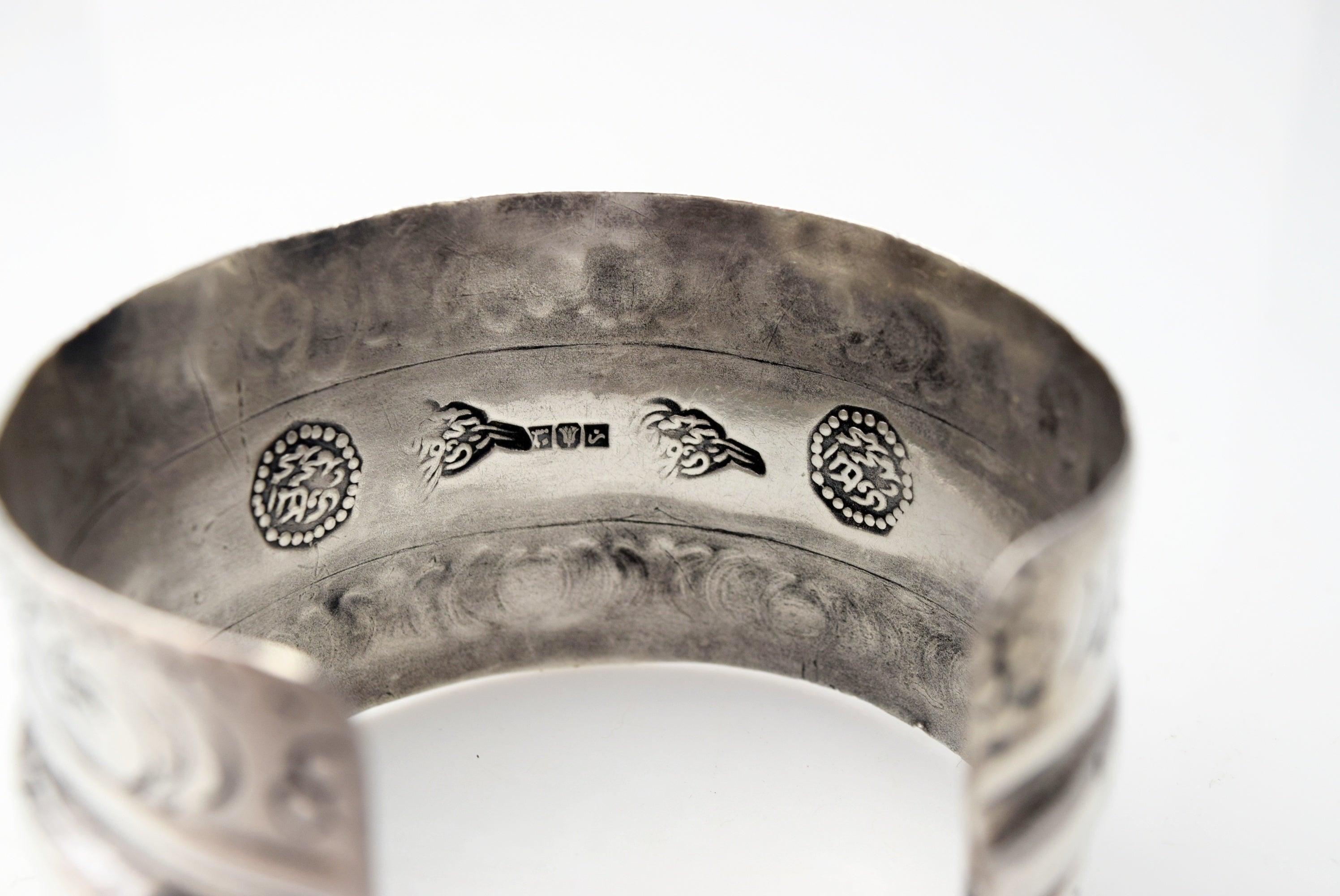 Vintage 800 Silver Siwa Berber Wide Cuff Bracelet by Makkawi – Anteeka