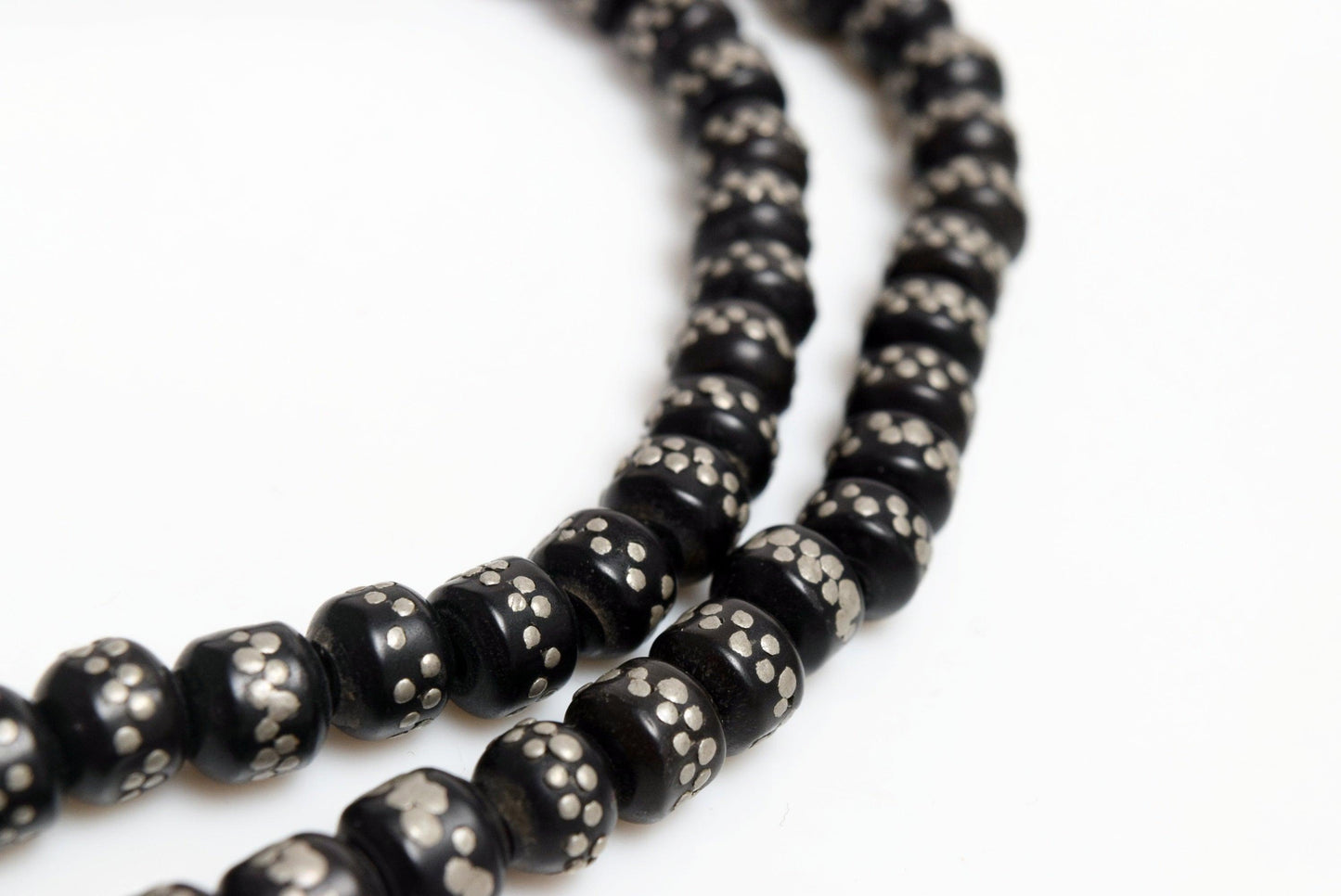 black inlaid prayer beads