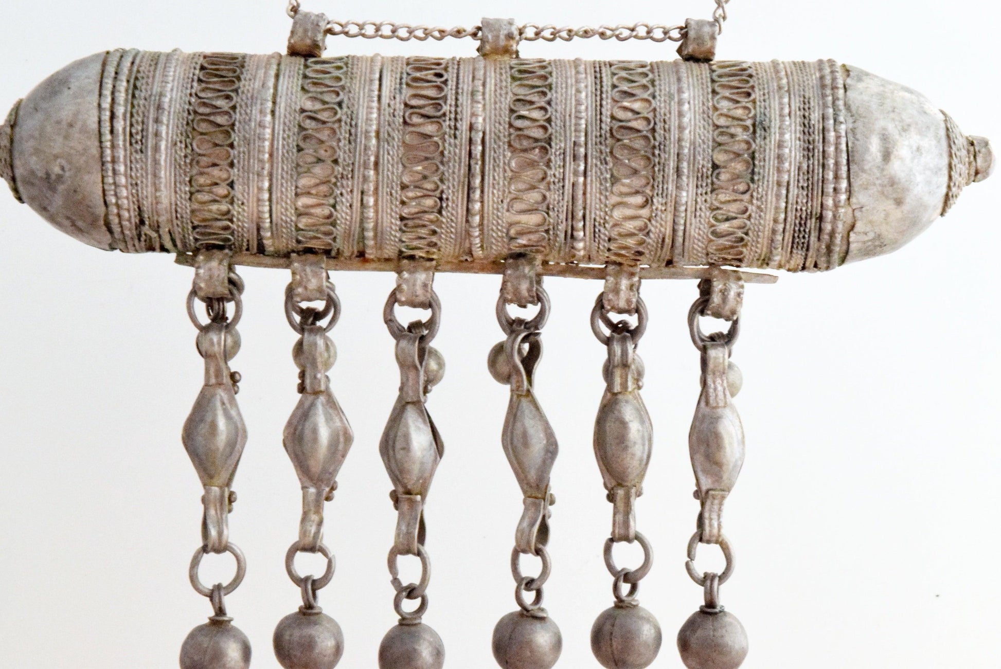 Vintage Bedouin Cylindrical Amulet Box Pendant - Anteeka