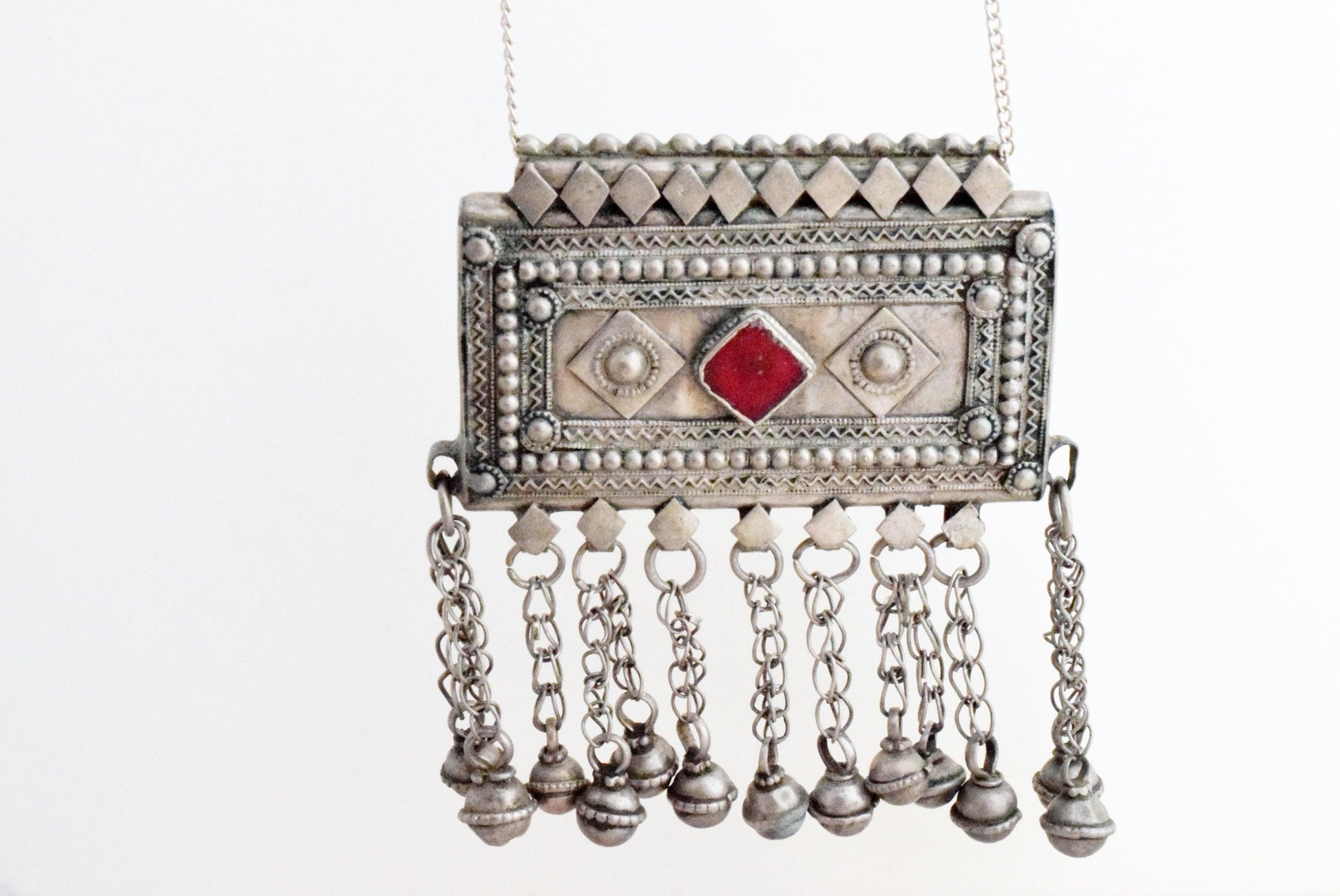Vintage Bedouin Rectangular Amulet Holder Pendant - Anteeka