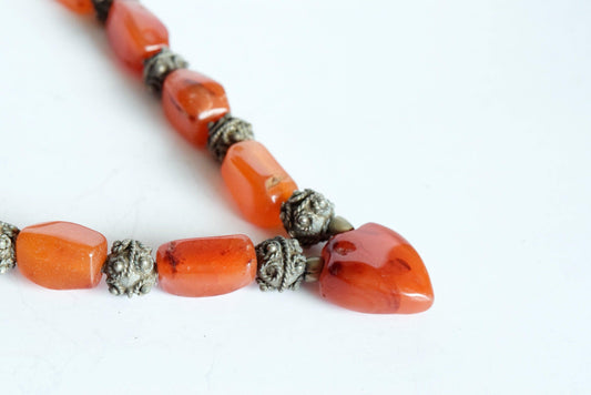 Vintage Carnelian Heart Bedouin Necklace - Anteeka