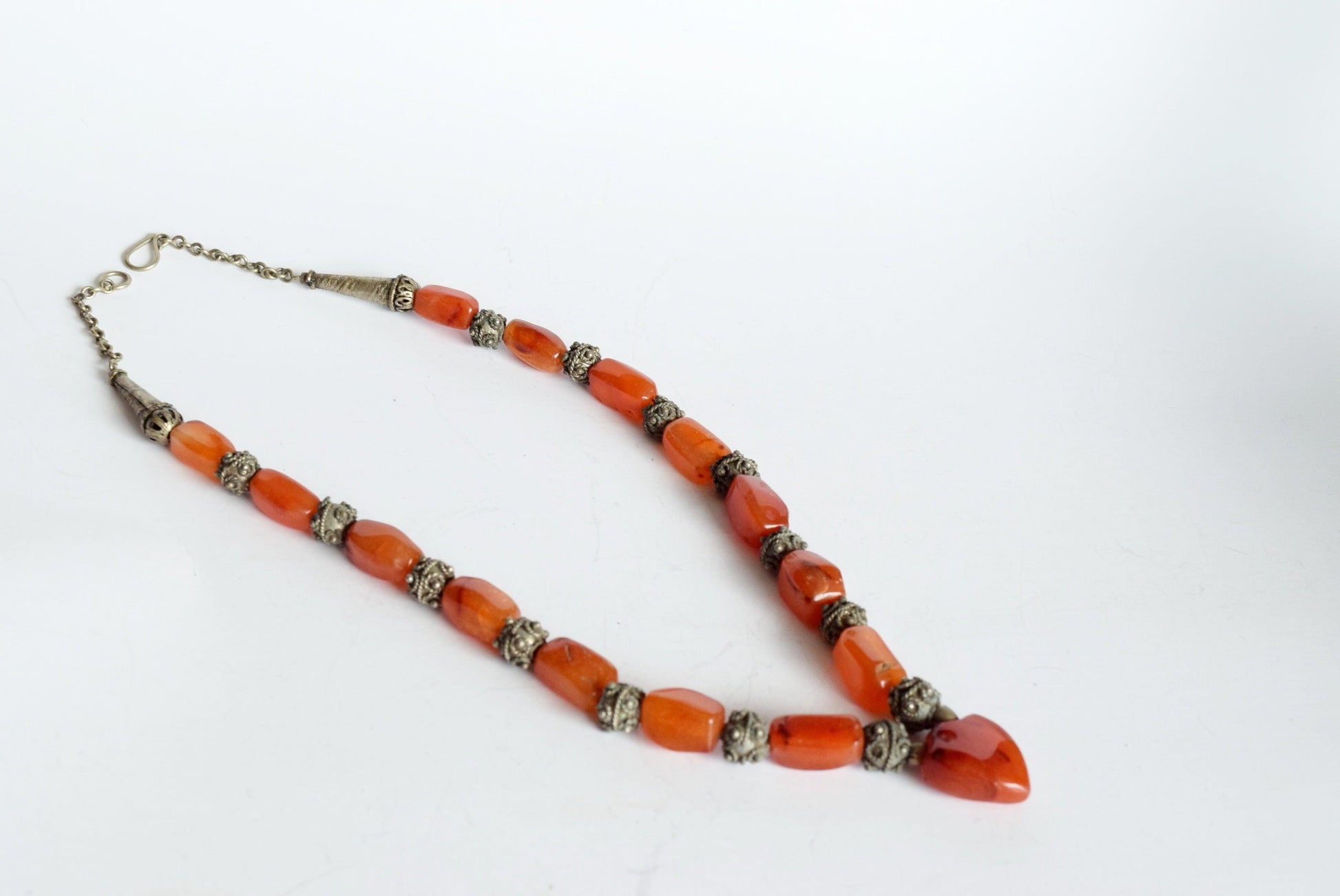 Vintage Carnelian Heart Bedouin Necklace - Anteeka