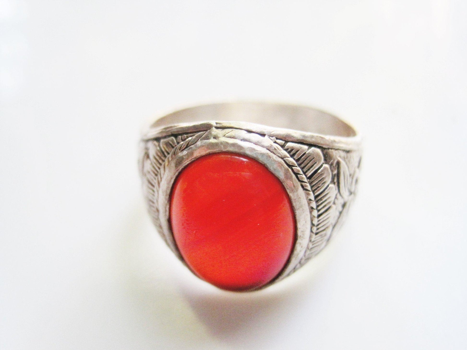 carnelian and silver ring