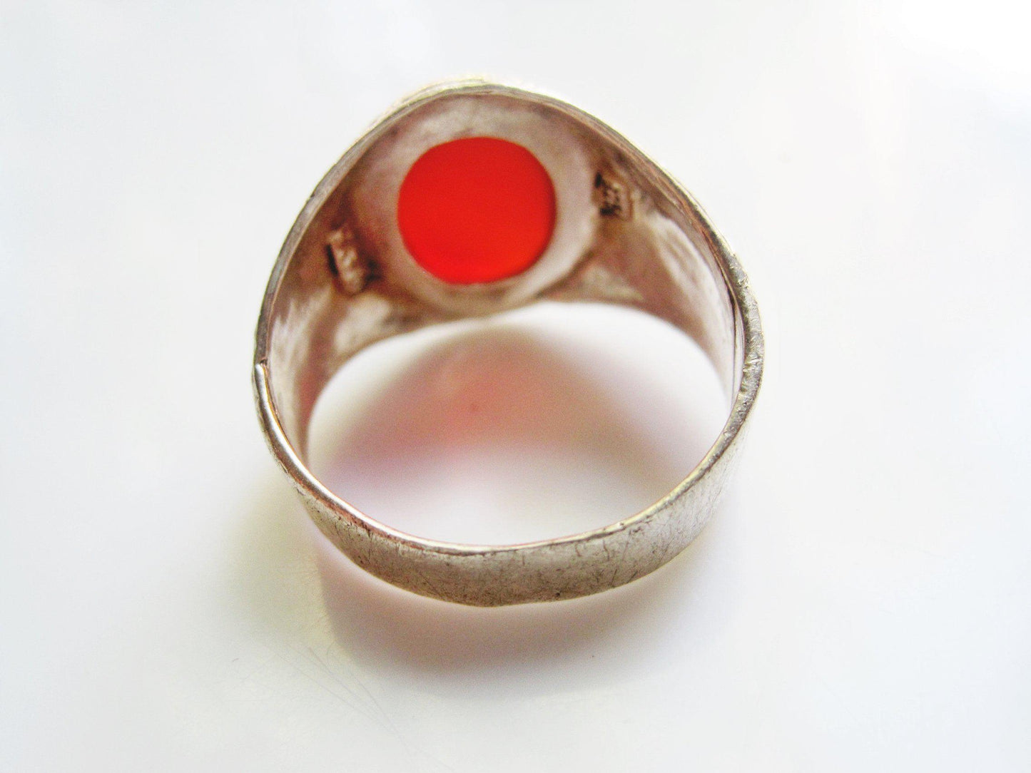 Vintage Carnelian Ring for a Man Made of Sterling Silver - Anteeka
