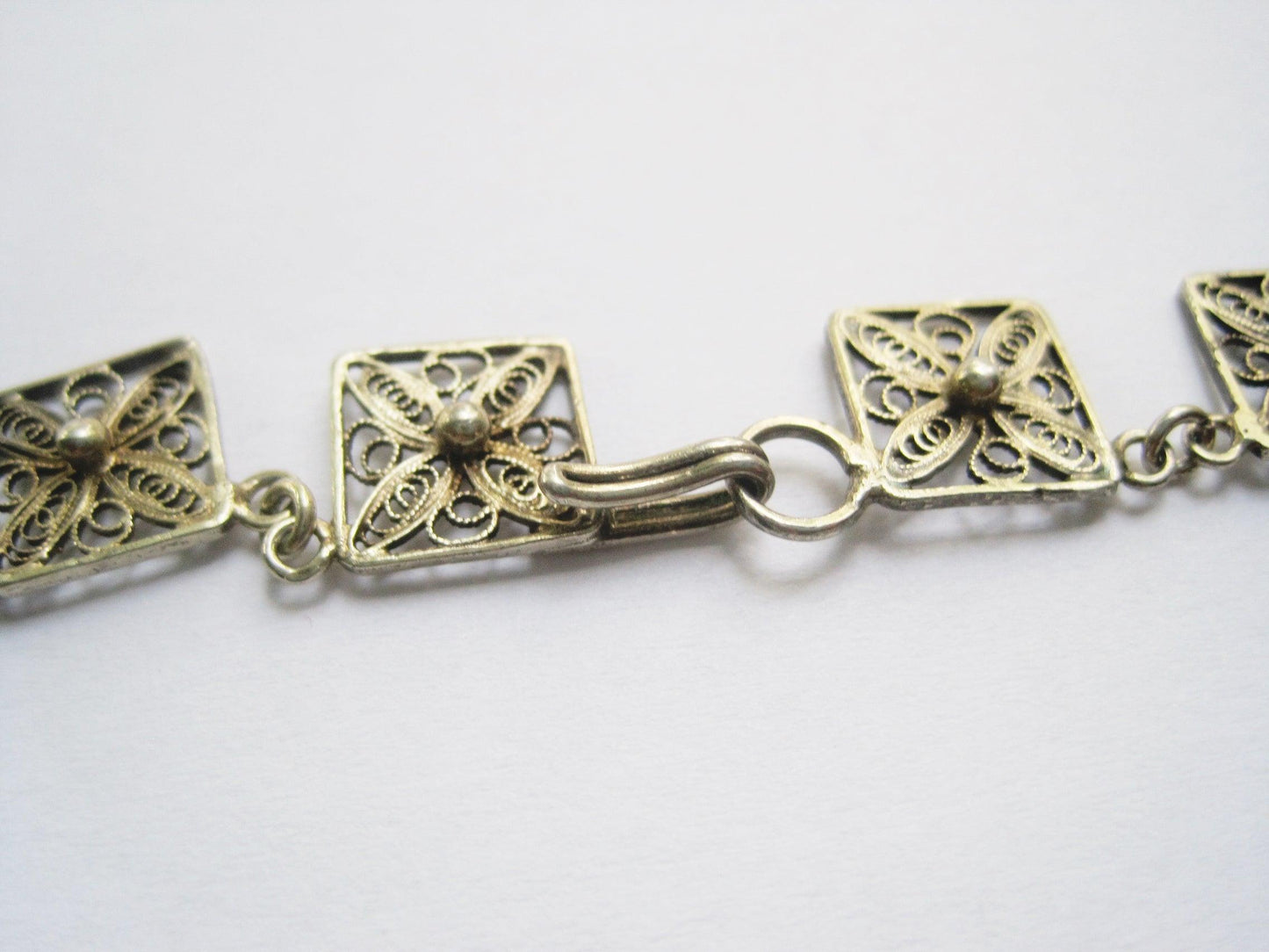 Vintage Delicate European Silver Filigree Choker Necklace - Anteeka