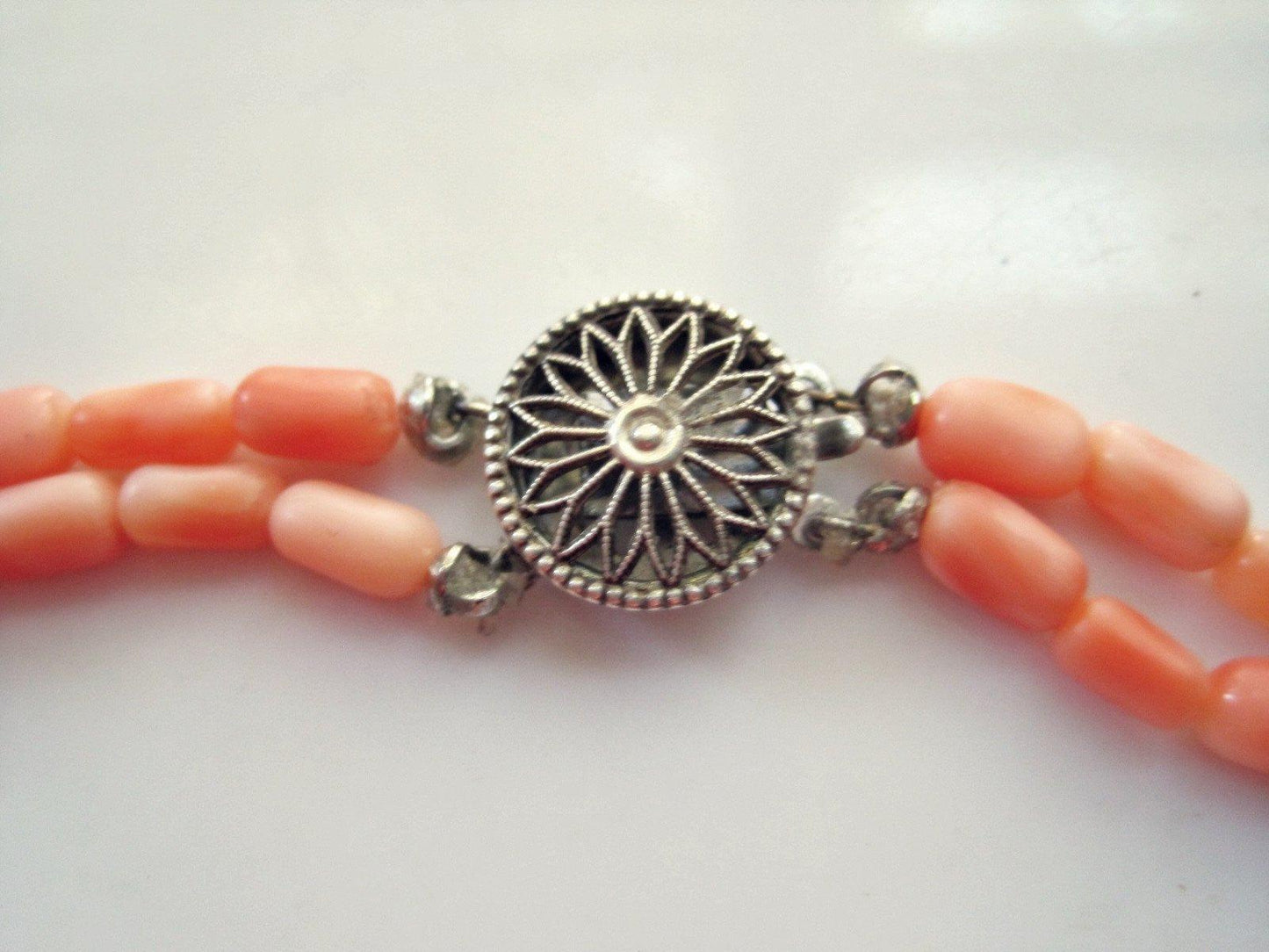 double strand coral necklace