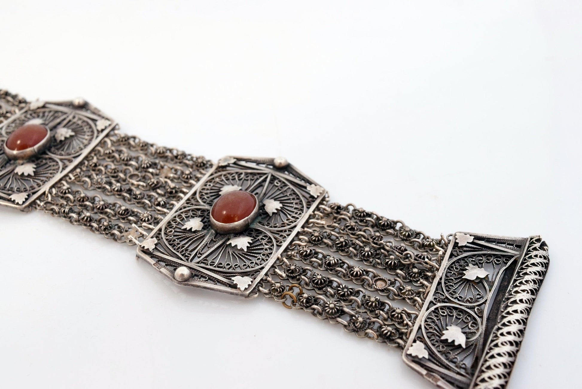 silver and carnelian bracelet