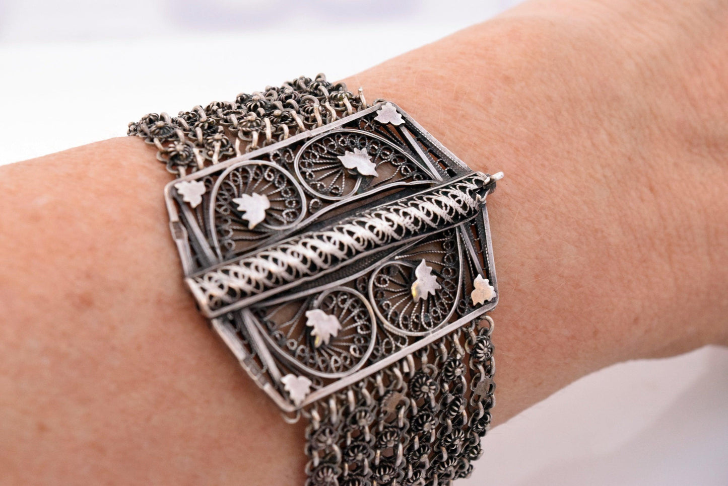 silver filigree bracelet