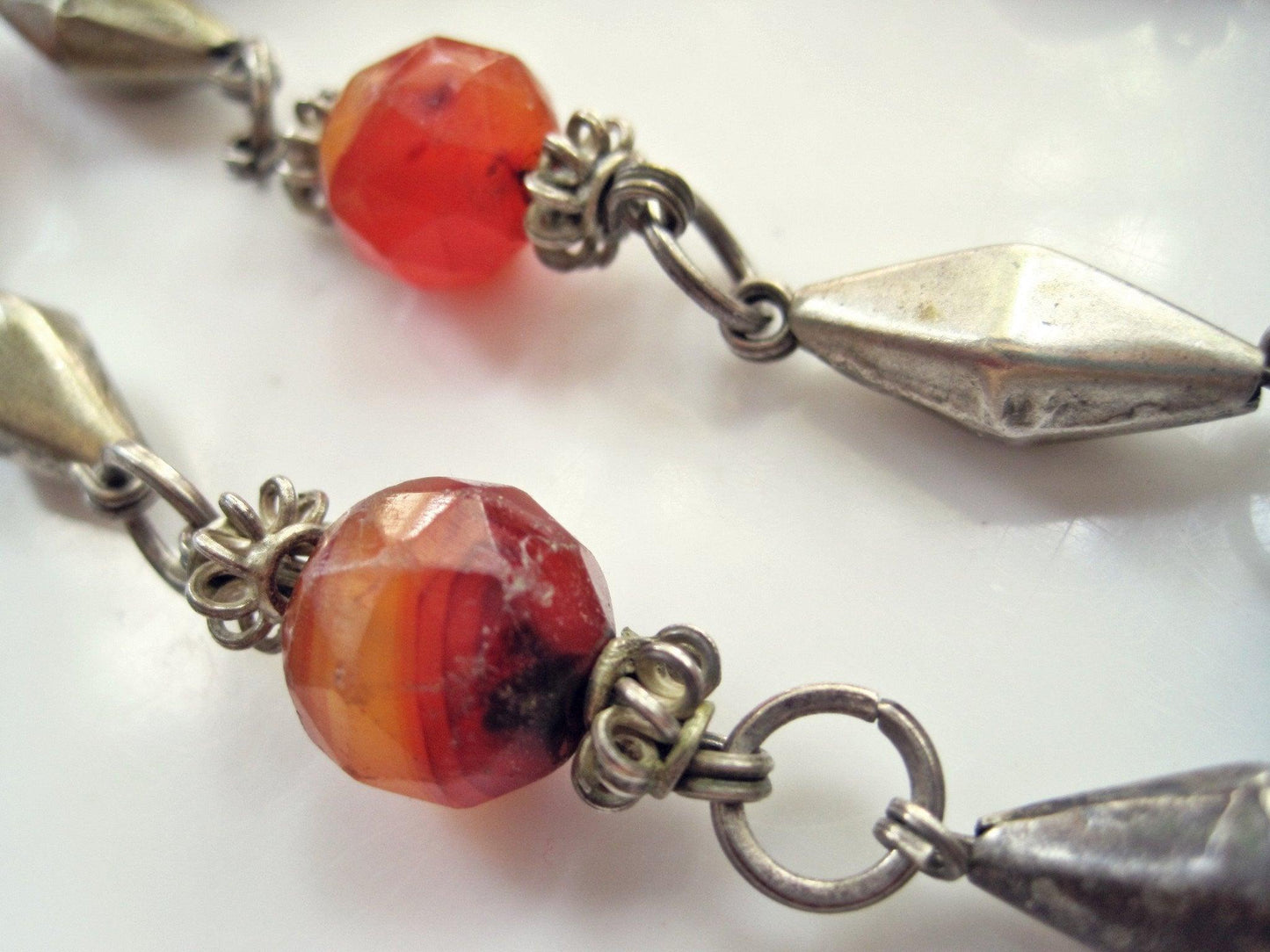 silver and carnelian necklace