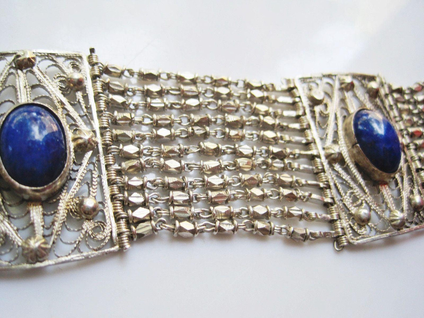 silver and lapis bracelet