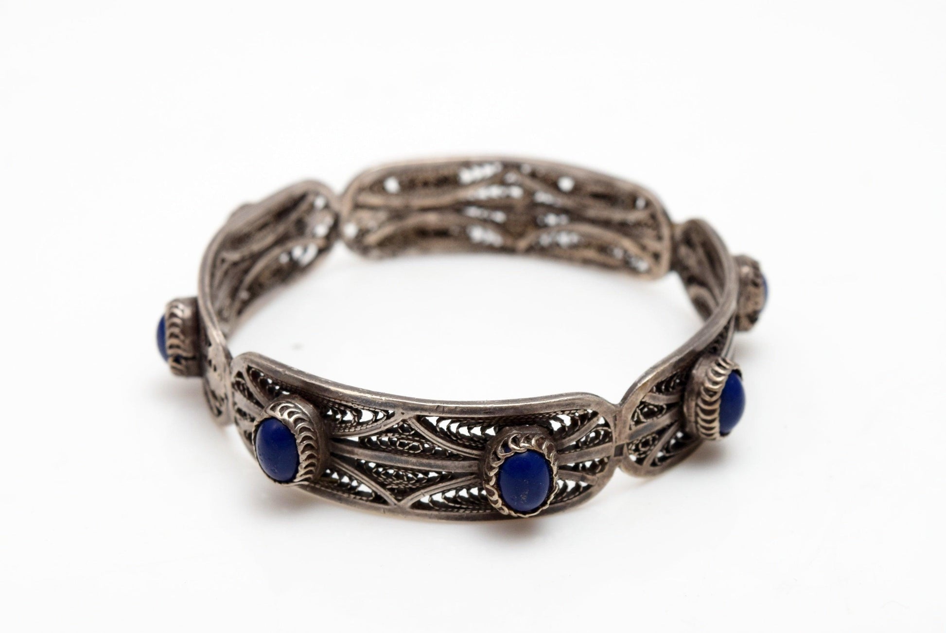 silver and lapis bracelet