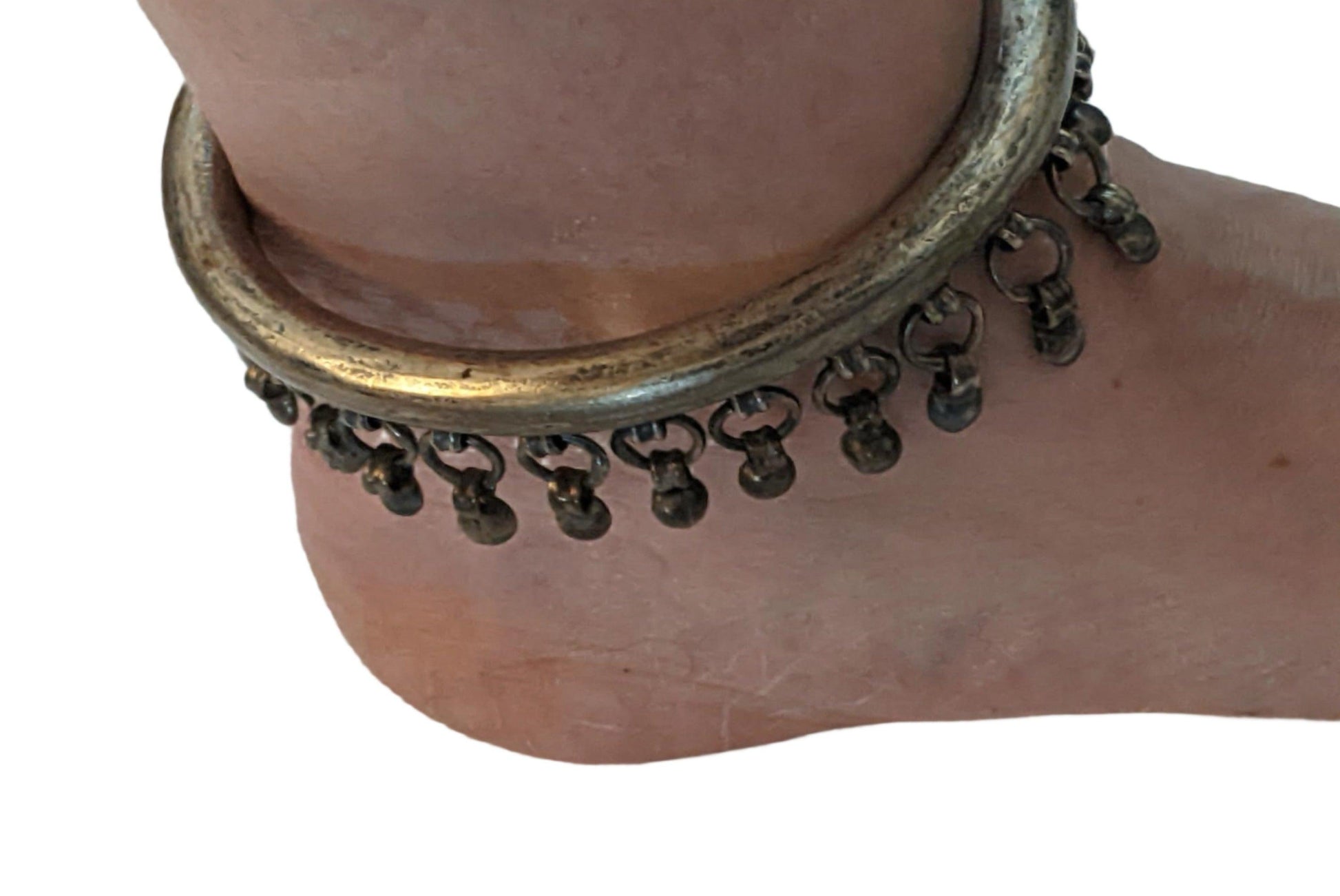 Vintage Egyptian Silver Zar Anklet or Foot Bracelet - Anteeka