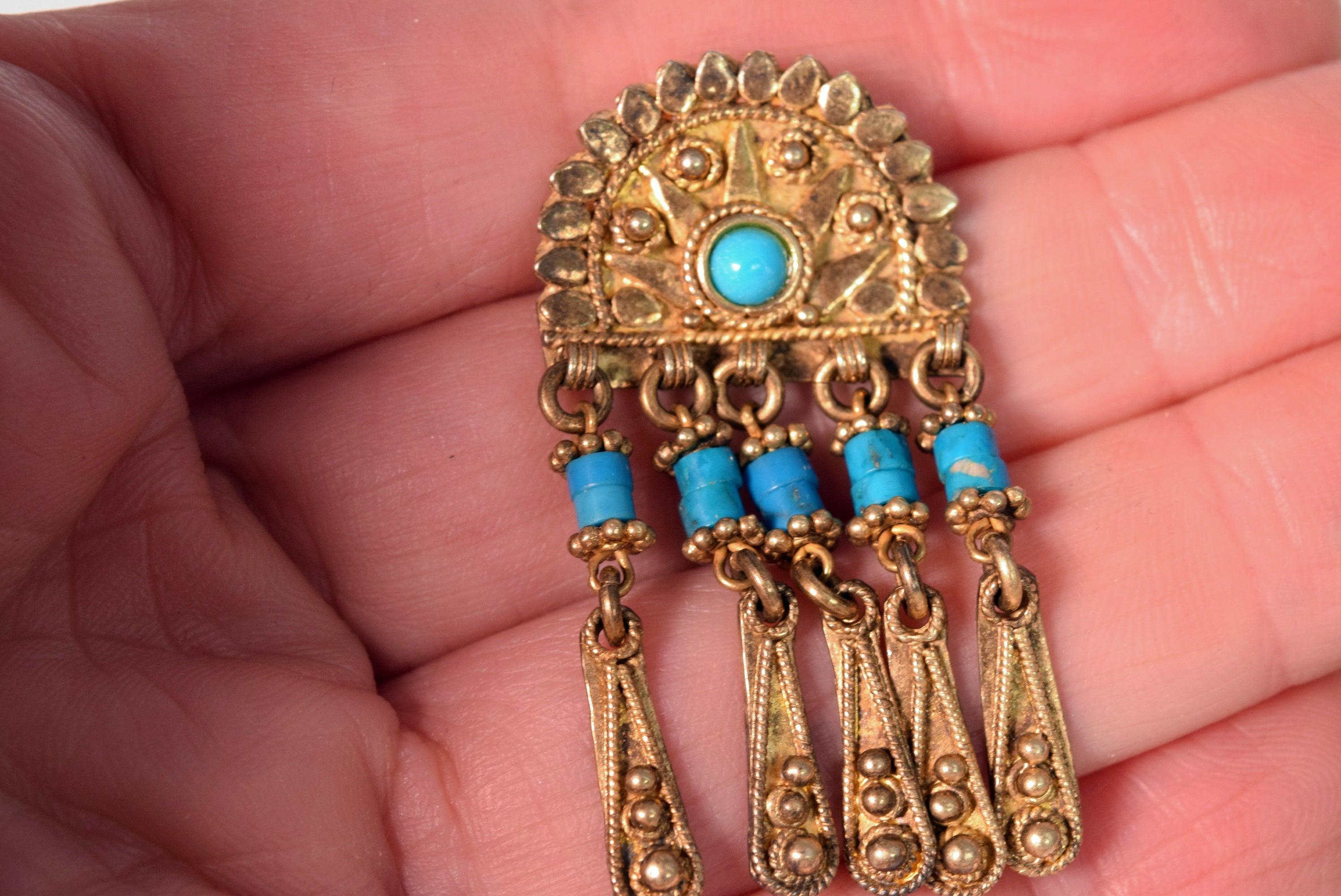 Greek earrings | Turquoise gemstone shops | Byzantine style