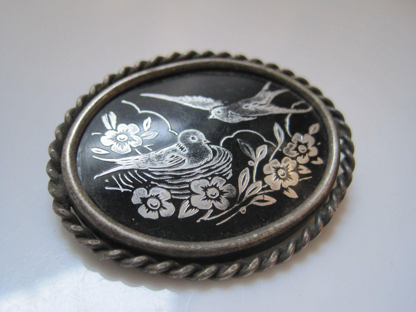 hand painted brooch