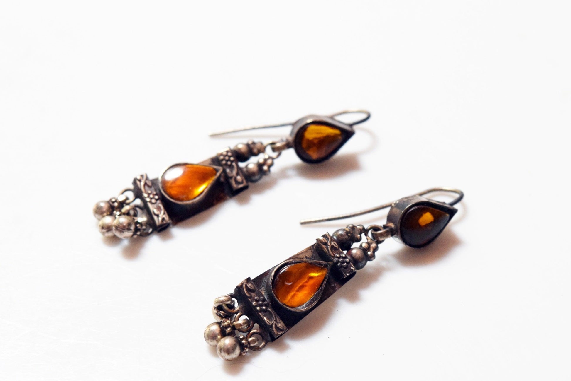 Indian earrings with foiled glass