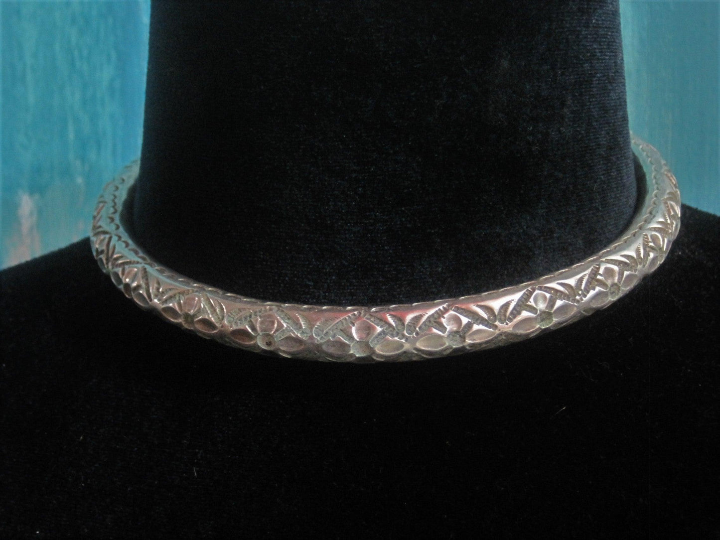 Vintage Indian Silver Makara Neck Ring or Torque Choker Necklace - Anteeka