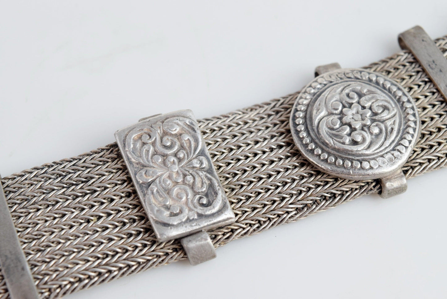 woven silver indian bracelet