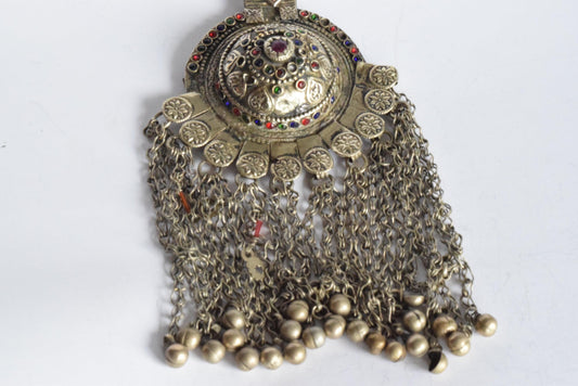 Vintage Kuchi Pendant With Colorful Glass Beads - Anteeka