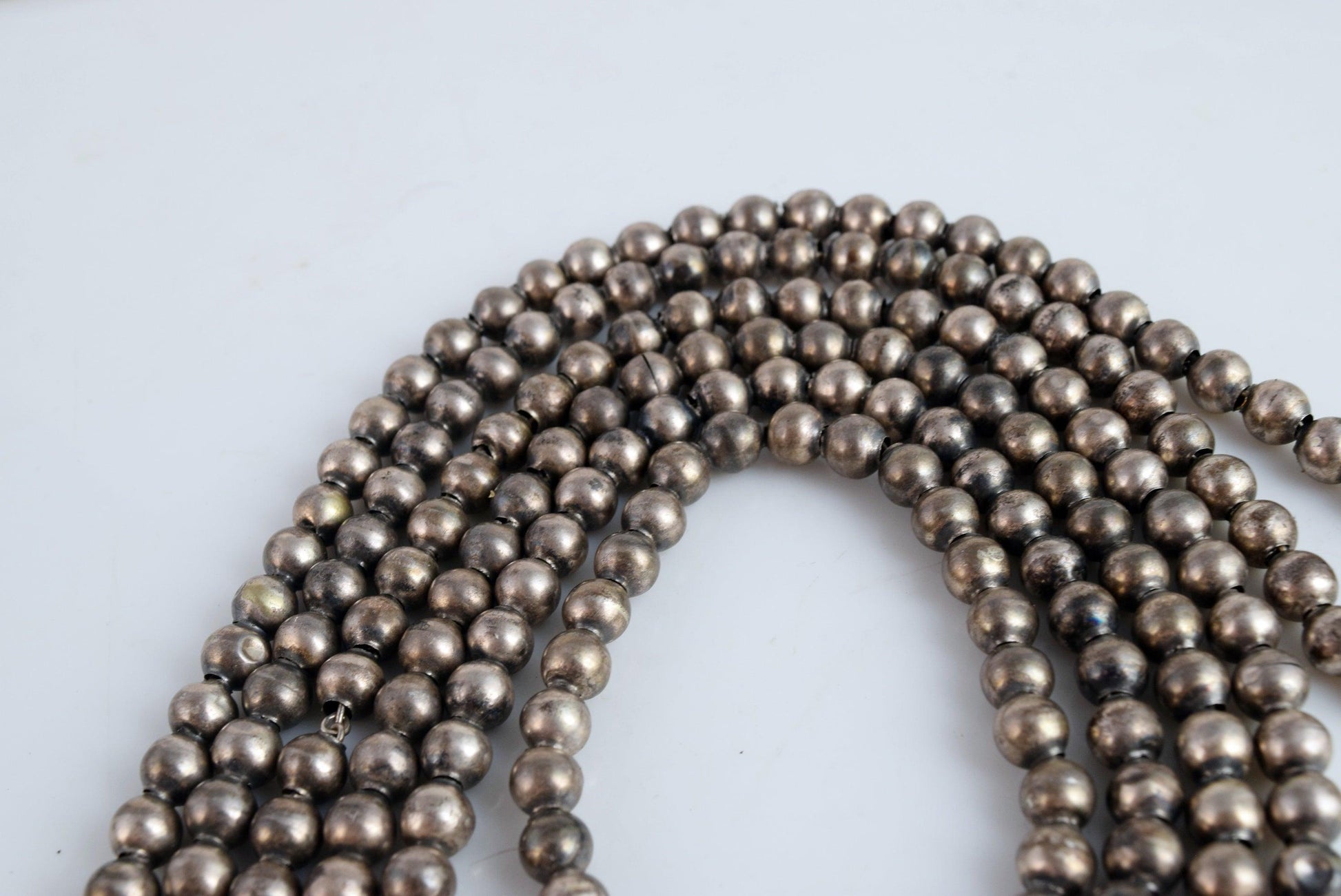 silver bead necklace from Mexico