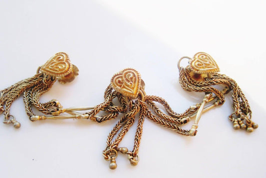 Vintage Man's Gold Gilt Silver Button Ornament from Rajasthan, India - Anteeka