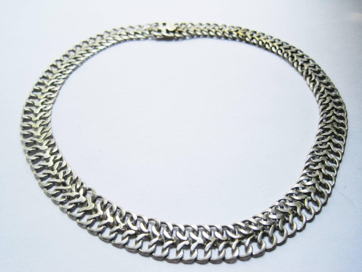 Vintage Mexican Silver Necklace Choker By TNC – Anteeka