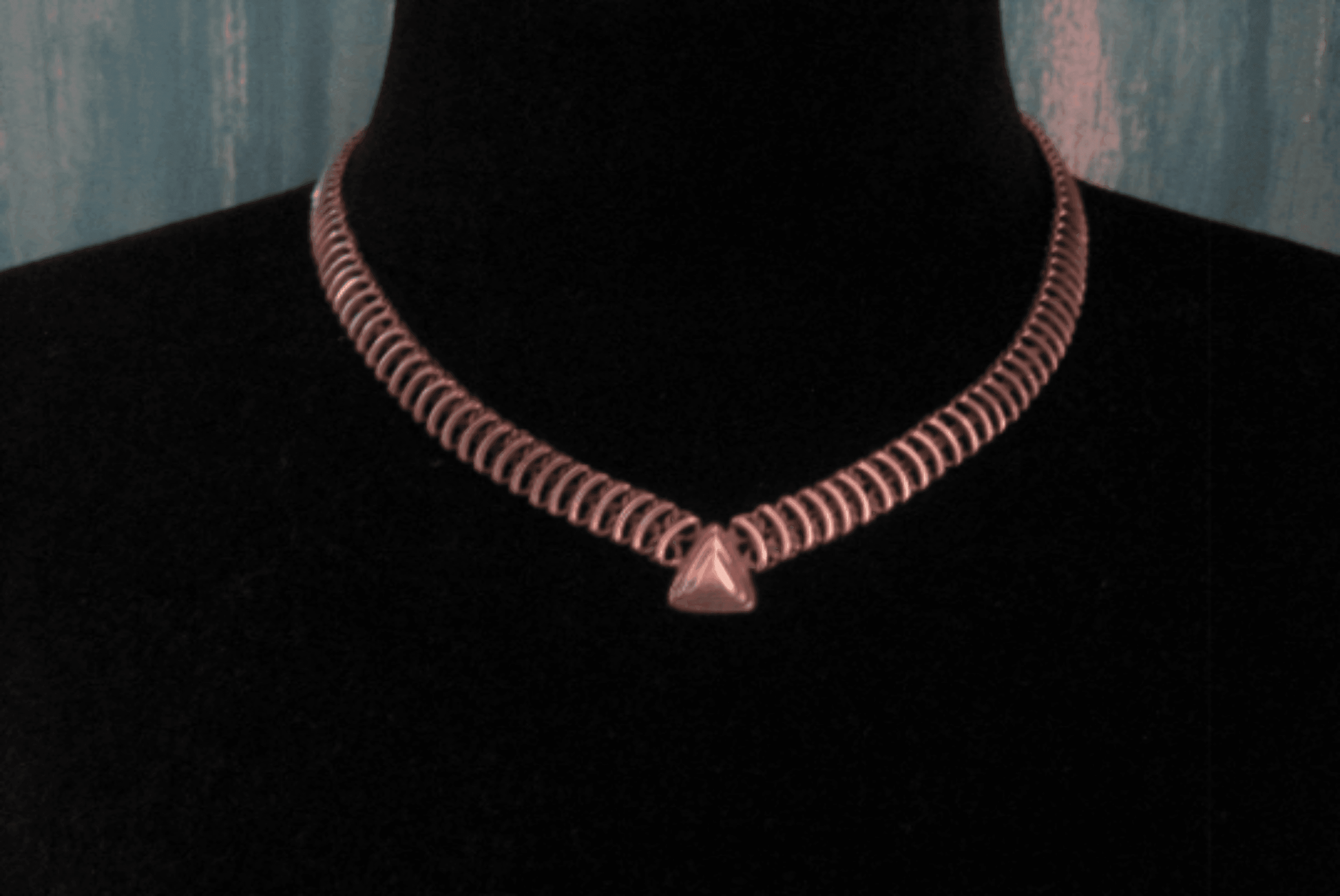 Vintage Mexican Sterling Silver Necklace Choker with Snap Clasp - Anteeka