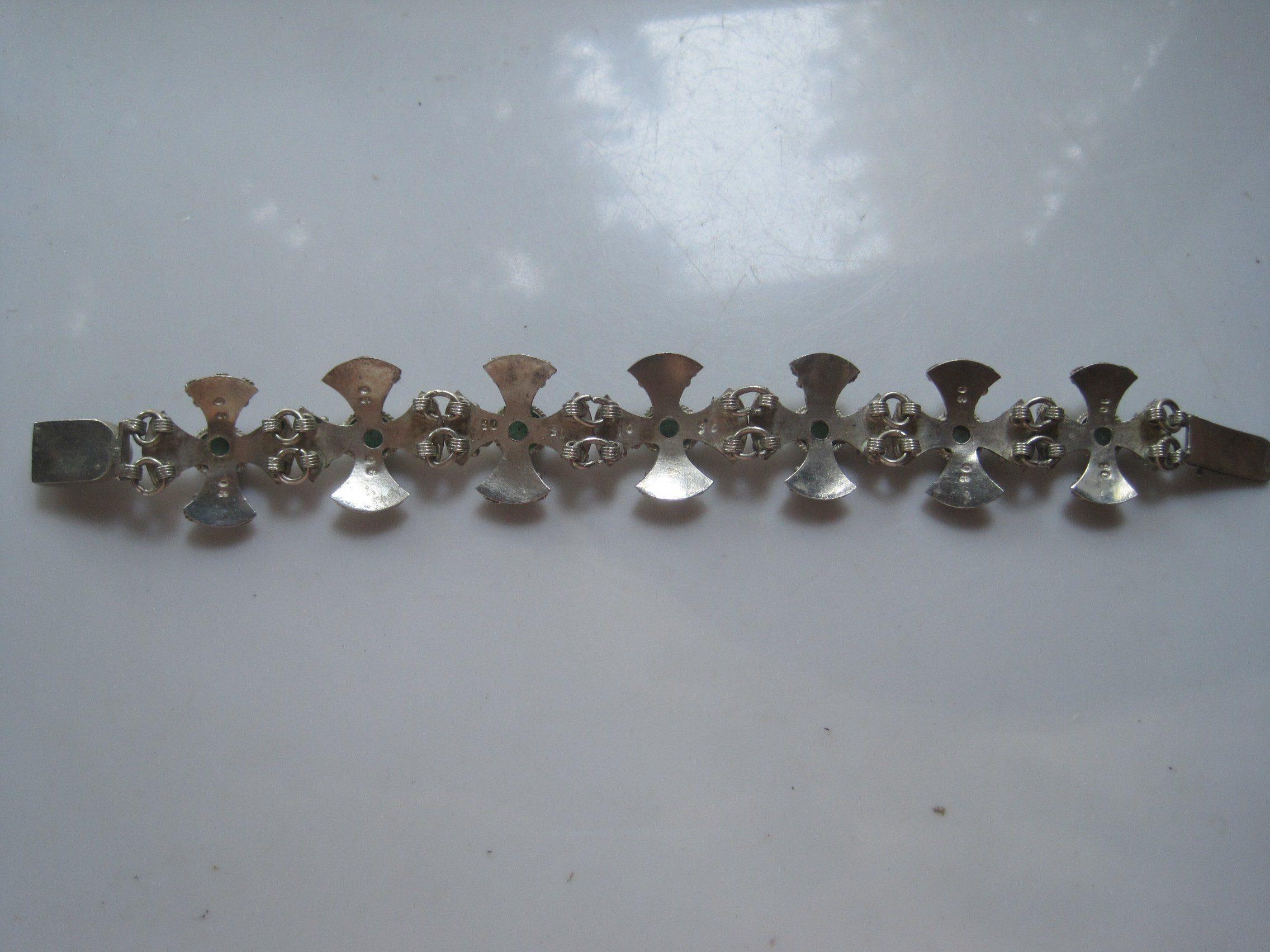 Vintage Middle Eastern 900 Silver deals Mosque Panel Bar Bracelet 7”