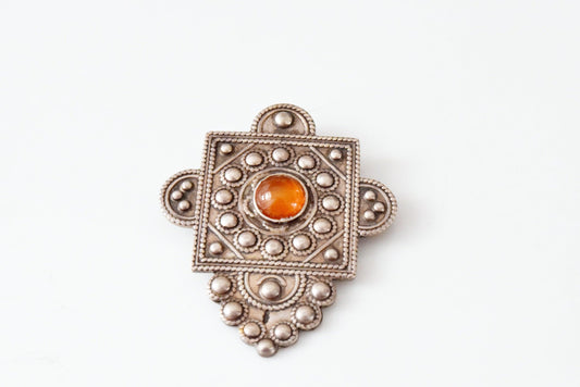 Vintage Middle Eastern Silver Cross Pendant - Anteeka