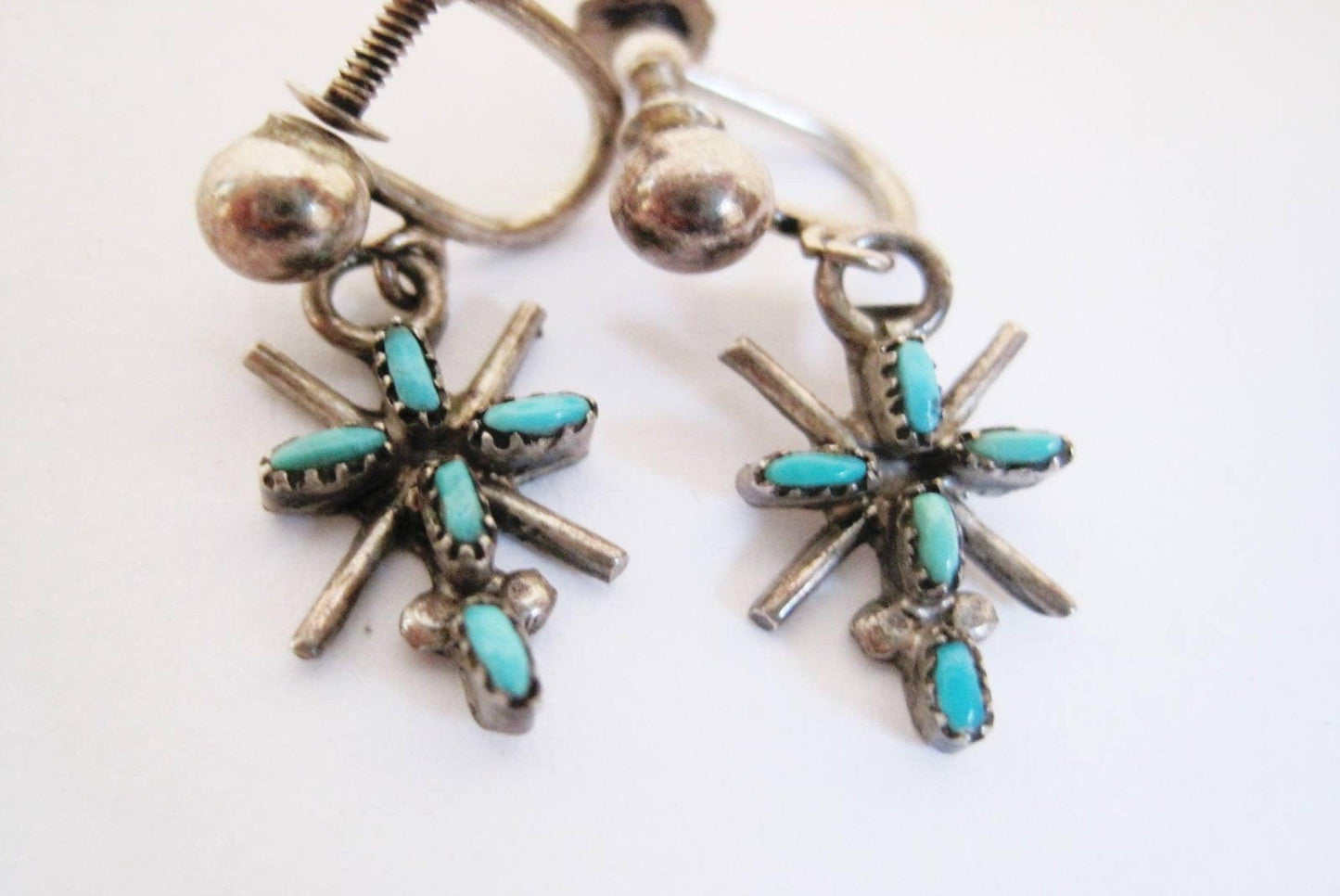 sterling silver turquoise cross earrings